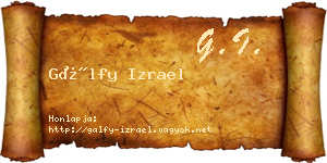 Gálfy Izrael névjegykártya
